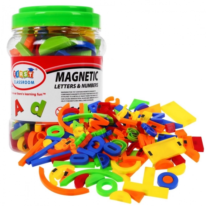 Sæt af farverige magneter - Tal, bogstaver og figurer - 128 stk.