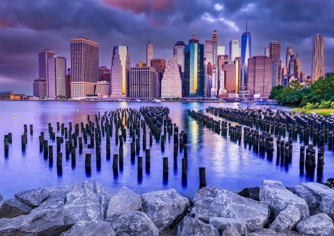 Nyd puslespil grå himmel over Manhattan, New York 1000 brikker