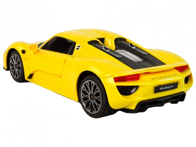 Bil R/C Porsche 918 med fjernbetjening gul 1:24