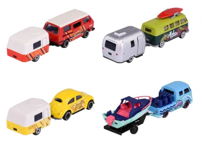Majorette modelbiler Volkswagen med trailer