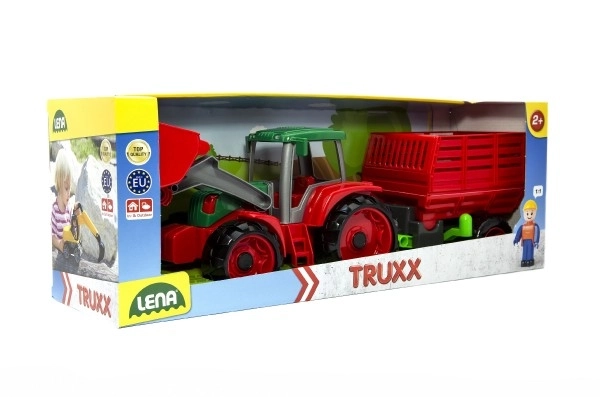 Auto Truxx traktor med anhænger til hø med figur i kasse 53x19x16cm 24m+
