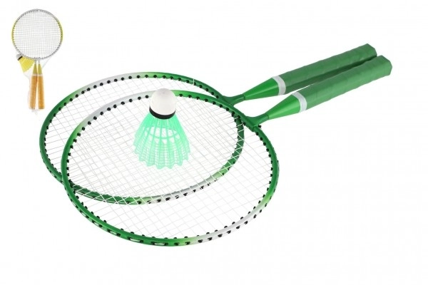 Børne badmintonsæt metal/plast med to ketchere og en fjerbold