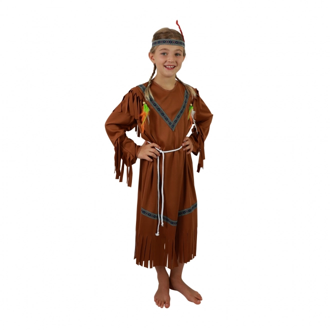 Børnekostume Indianerpige med pandebånd
