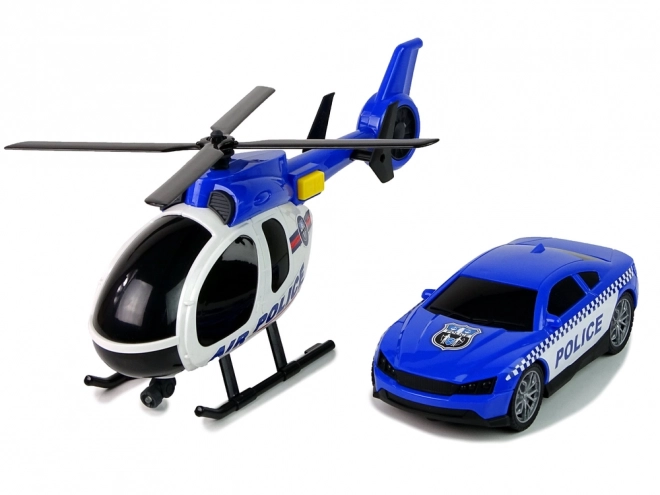Sæt af politis lastkøretøjer Last helikopter Lydlys
