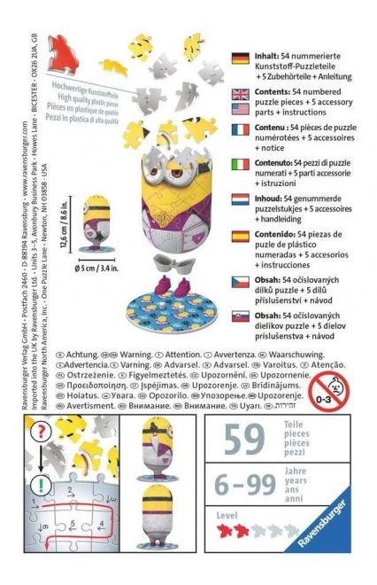 3D puslespil Minion 2: Disco 54 brikker