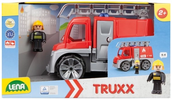 Auto Truxx brandbil plast 29cm med figur i kasse 39x22x16cm 24m+
