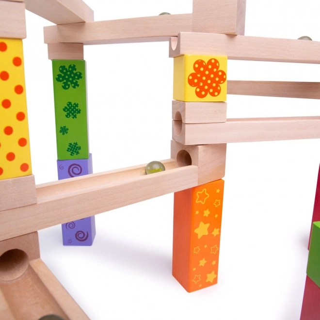 Bigjigs Toys Træ kuglebane farverig