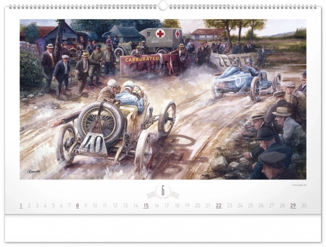 NOTIQUE Vægkalender Oldtimers – Václav Zapadlík 2025, 64 x 42 cm