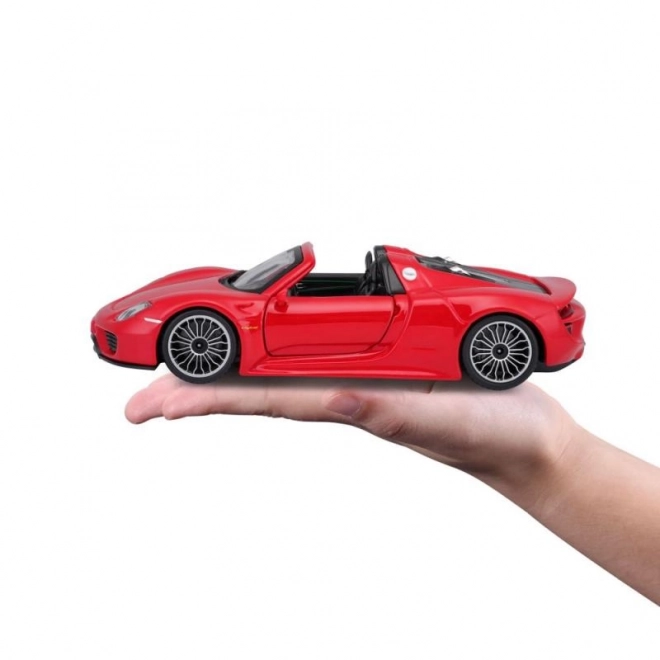 Bburago Porsche 918 Spyder rød model 1:24