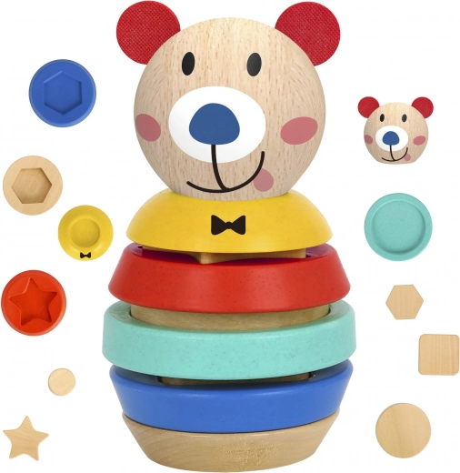 Træ-stablings­tårn bjørn 11 dele TOOKY TOY