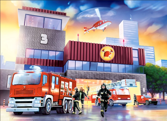 Puslespil 70 brikker – brandstation