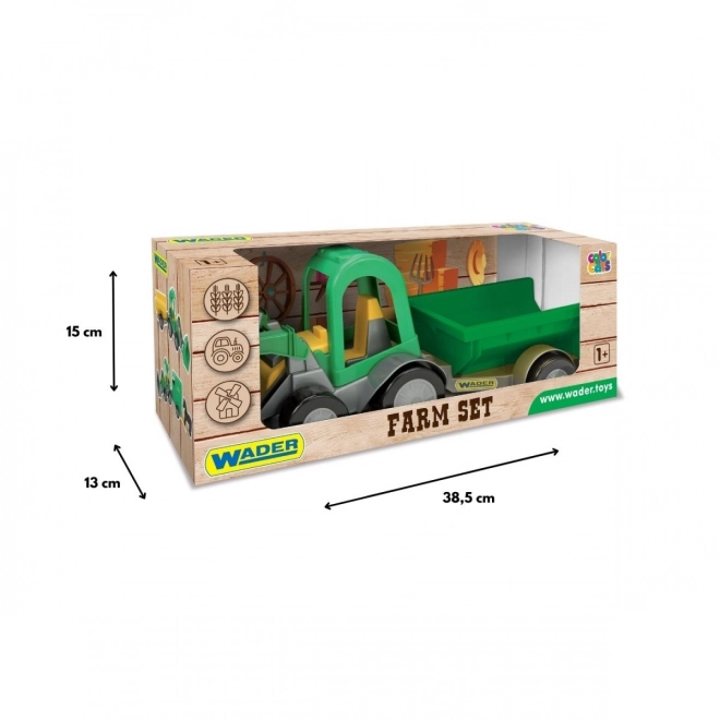 Traktor med læsser og trailer Wader