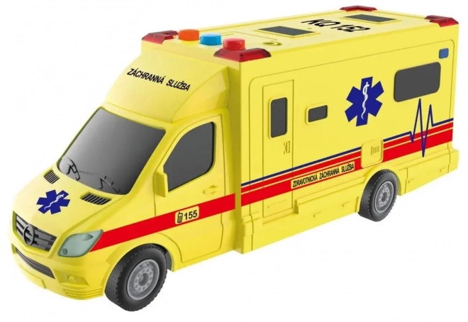 Ambulance med inertisystem, lyseffekter og lydeffekter