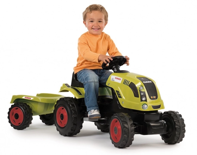 Pedaltraktor CLAAS Arion 400 med vogn grøn