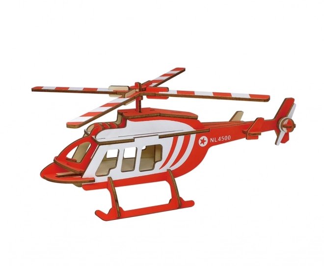 Woodcraft Træ 3D puslespil Transporthelikopter