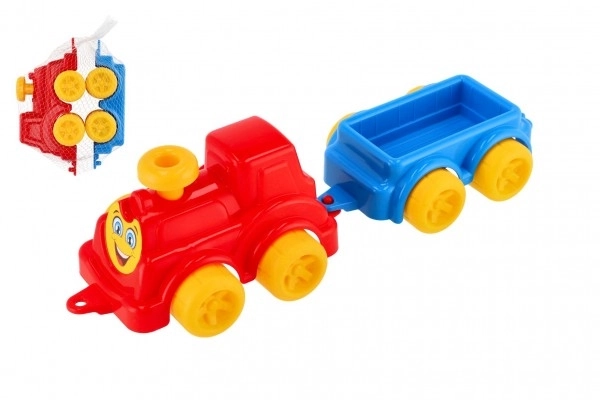 Lokomotiv/Tog med vogn 41cm plastik i net 21x13x22cm 12m+