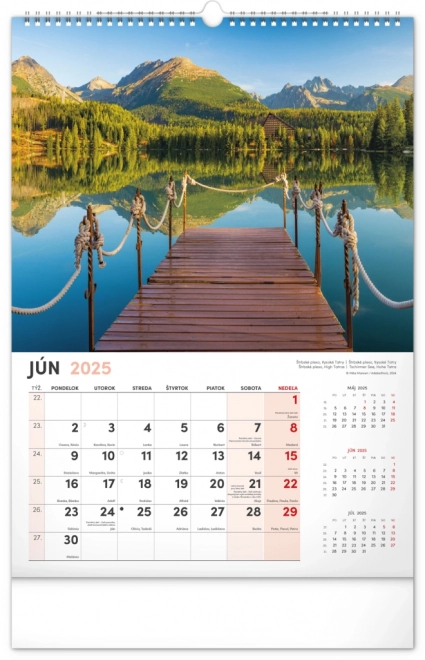 Vægkalender Vores Slovakiet 2025, 33 × 46 cm