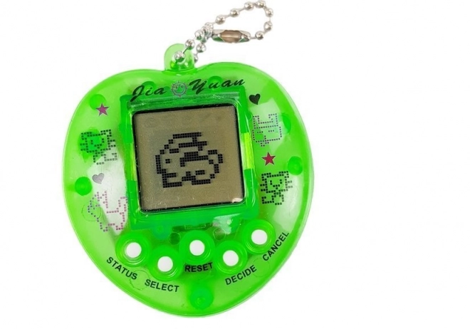 Elektronisk spil Tamagotchi grøn med kort kæde