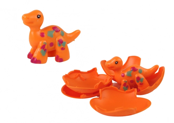 Magisk knæk-æg dinosaur i skal 4 farver 6 cm