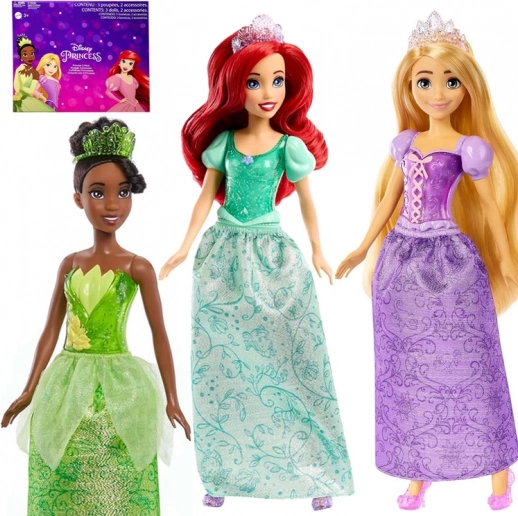 Mattel Disney prinsesser sæt med 3 dukker: Ariel, Tiana, Rapunzel