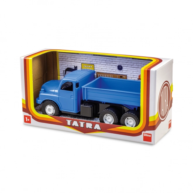 Auto lastbil Tatra 148 lad plastik 30cm blå i kasse 35x18x13cm