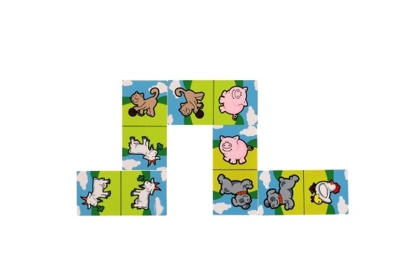 Domino Mine første dyr træspil 28 stk i æske 17x9x3,5cm MPZ