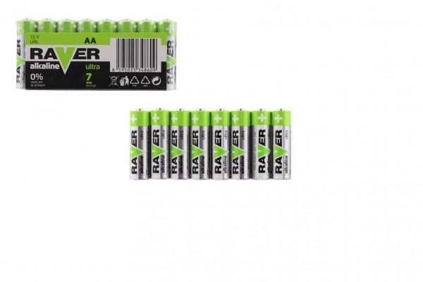 Batteri RAVER LR6/AA 1,5 V alkaliske ultra 8 stk i folie