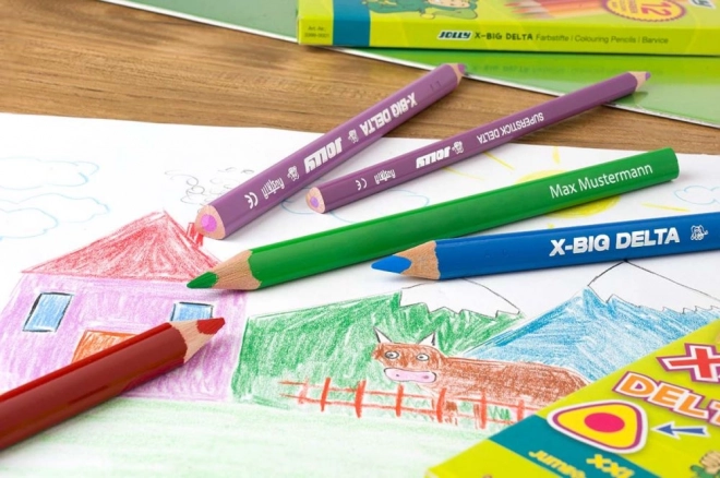 Store trekantede farveblyanter X-Big Delta 6 farver