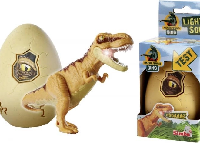 Lysende dinosaurfigur i æg