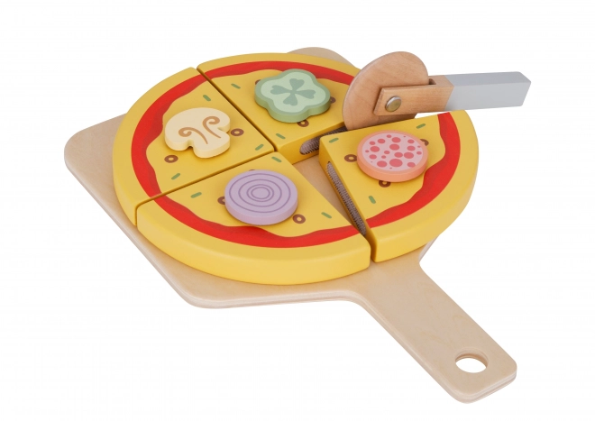 Tooky Toy træ pizza sæt med tilbehør