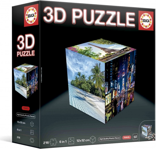 Educa 3D puslespil kube Rejser 216 brikker