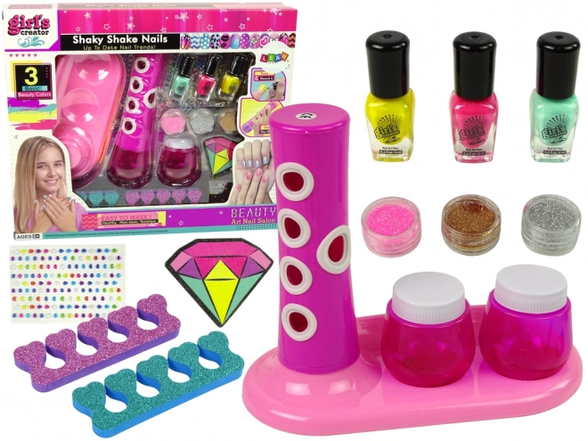 Neglemalingssæt Nail Glitter Dispenser Neglelak Klistermærker