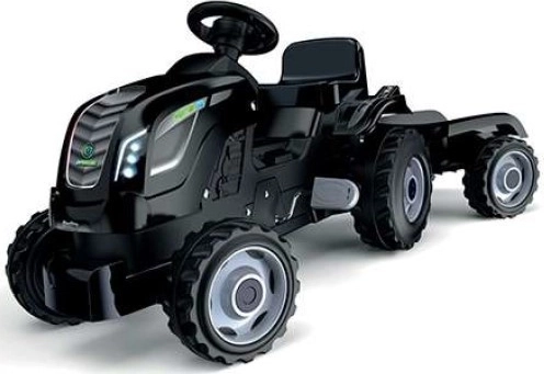 Trampetraktor med trailer - sort