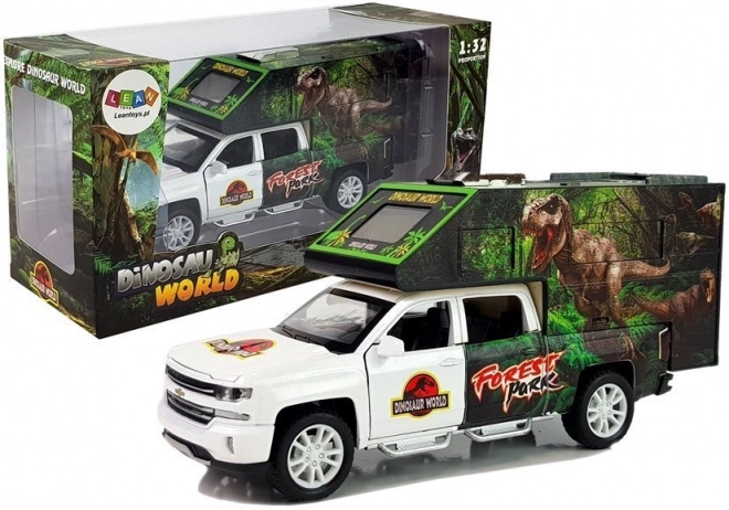 Campingvogn med dinosaurer hvid