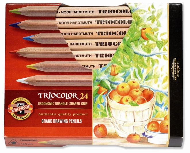 KOH-I-NOOR Trekantede farveblyanter 3154 Triocolor Natur kraftige 24 stk