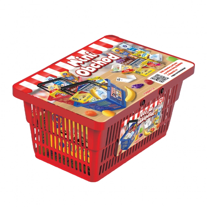 Mini shoppingkurv med tilbehør og læring