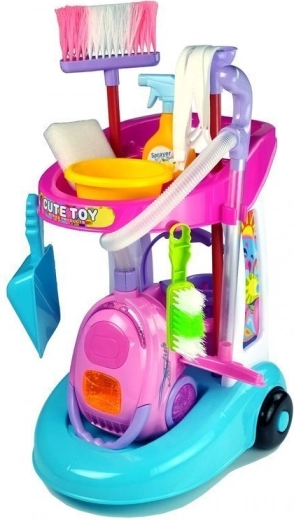 Farverig rengøringsvogn