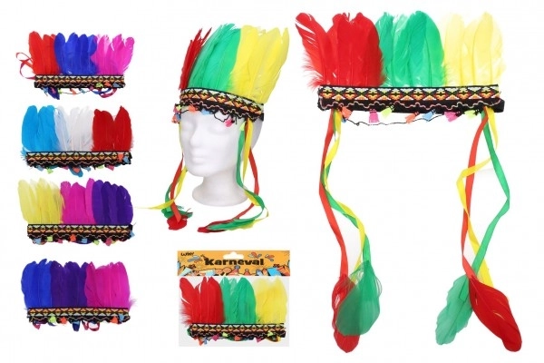 Sæt karneval - pandebånd indianer MIX