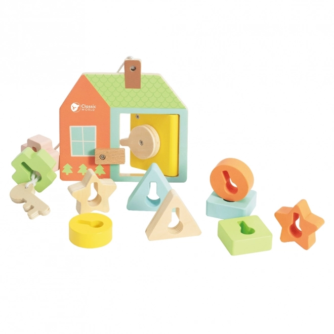 Classic World Montessori trælegetøj nøgle og dør 11 stk