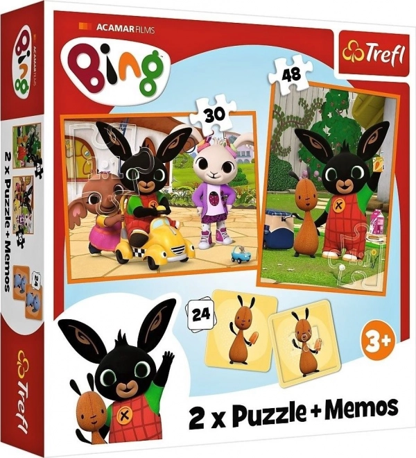 TREFL Sæt 3i1 Bing (2x puslespil + vendespil)