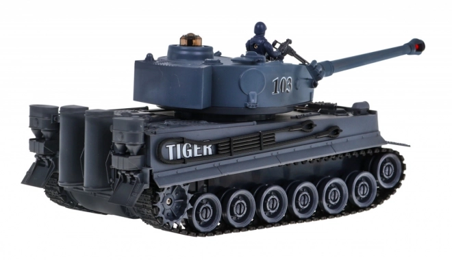 Fjernstyrede 2 tanke T-34 vs. Tiger til børn 3+ Skydemodeller 1:28 + Stor tankkamp + Lysende lyde