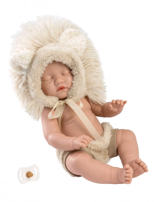 Llorens nyfødte realistiske babydukke - sovende pige med helkrop i vinyl - 31 cm