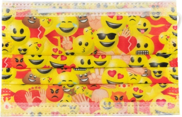 Engangsværnemaske med motivet Smiley’er
