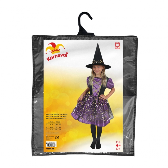 Børnekostume heks lilla-sort