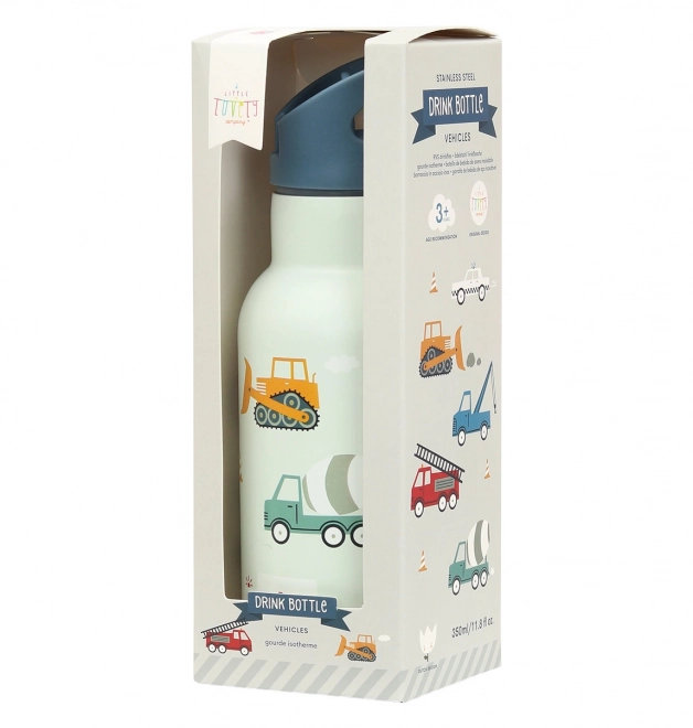 A Little Lovely Company Rustfri drikkeflaske 500 ml – Køretøjer