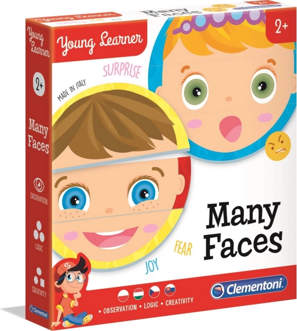 CLEMENTONI Young Learner: Mange ansigter 6x3 brikker