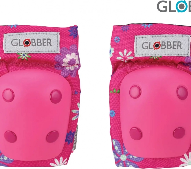 Globber børnesæt beskyttere blomster pink