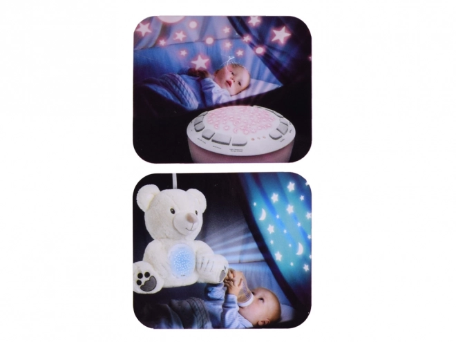 Plys bamse med melodier og projektor