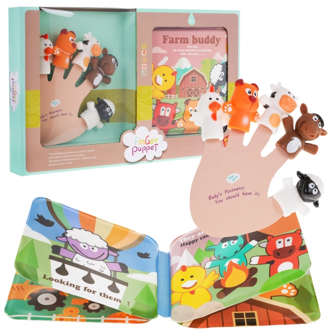 Sæt af gummidukker til gård + brochure