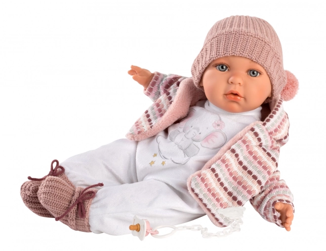 Llorens Baby Julia - realistisk dukke med lyde og blødt stofkrop - 42 cm